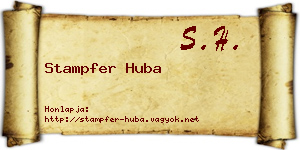 Stampfer Huba névjegykártya